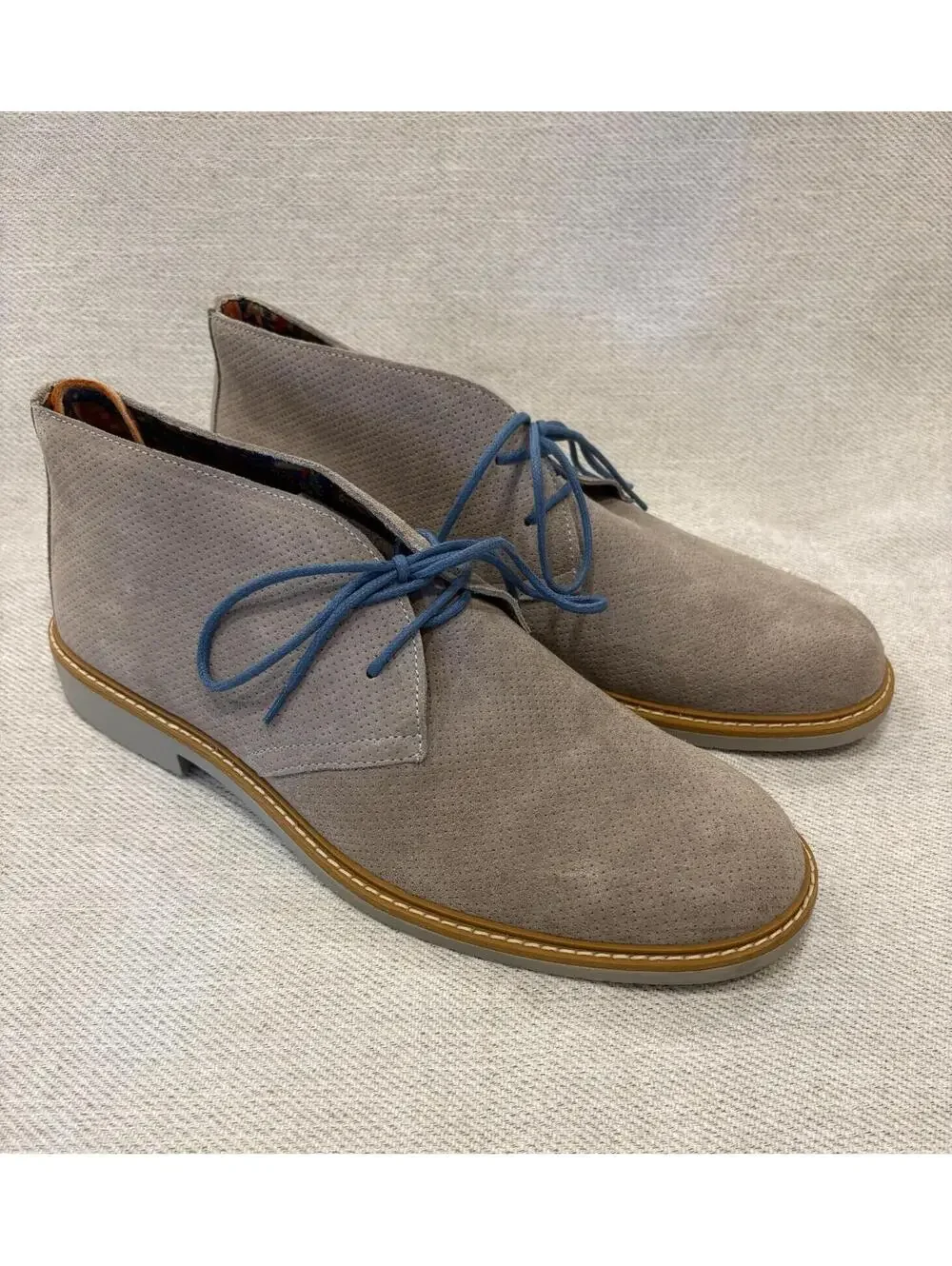 1901 Nordstrom Men’s Perforated Suede Chukka Boots Made in Italy Size 46 / 12.5